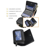 Baellerry D9159 Men Short Tri-Fold Zip Coin Purse Thin Card Holder, Black, Brown, Coffee