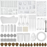 129 In 1 Time Gem Necklace Pendant Crystal Epoxy Resin Silicone Mold Set, Necklace Mold Set Necklace Mold Set