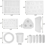 129 In 1 Time Gem Necklace Pendant Crystal Epoxy Resin Silicone Mold Set, Necklace Mold Set