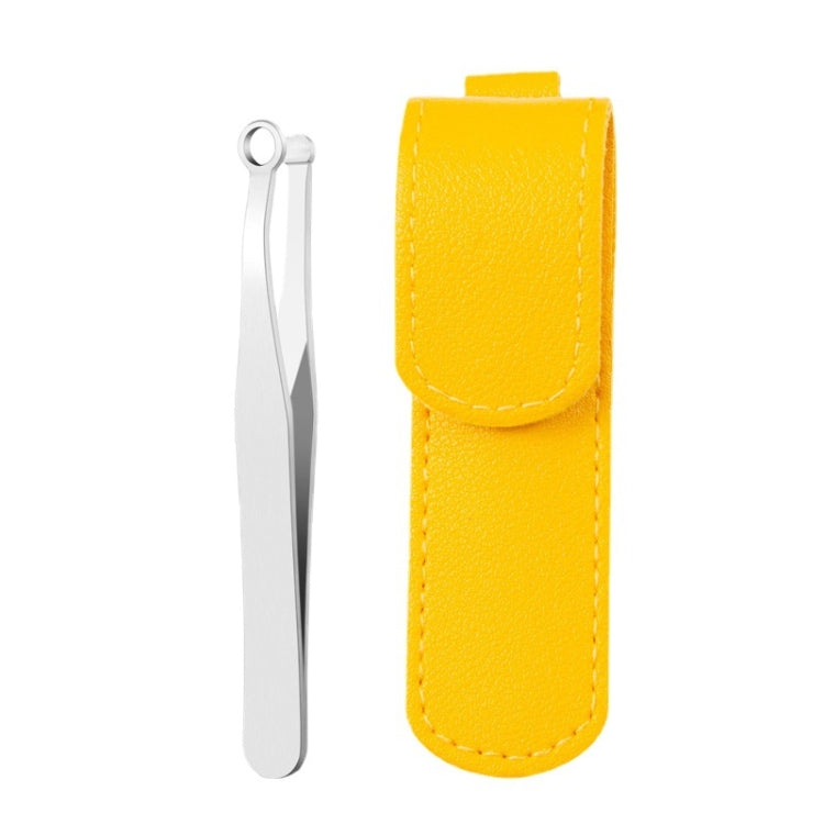 2 PCS Stainless Steel Nose Hair Clip Round Ring Nose Hair Trimmer, Nose Hair Clip+Yellow Case Nose Hair Clip+Yellow Case