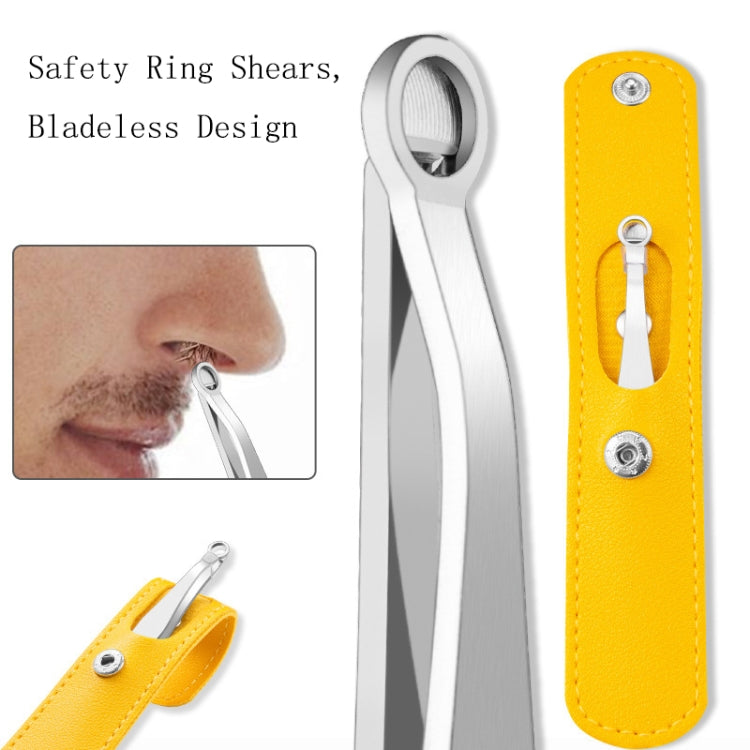 2 PCS Stainless Steel Nose Hair Clip Round Ring Nose Hair Trimmer, Nose Hair Clip+Yellow Case