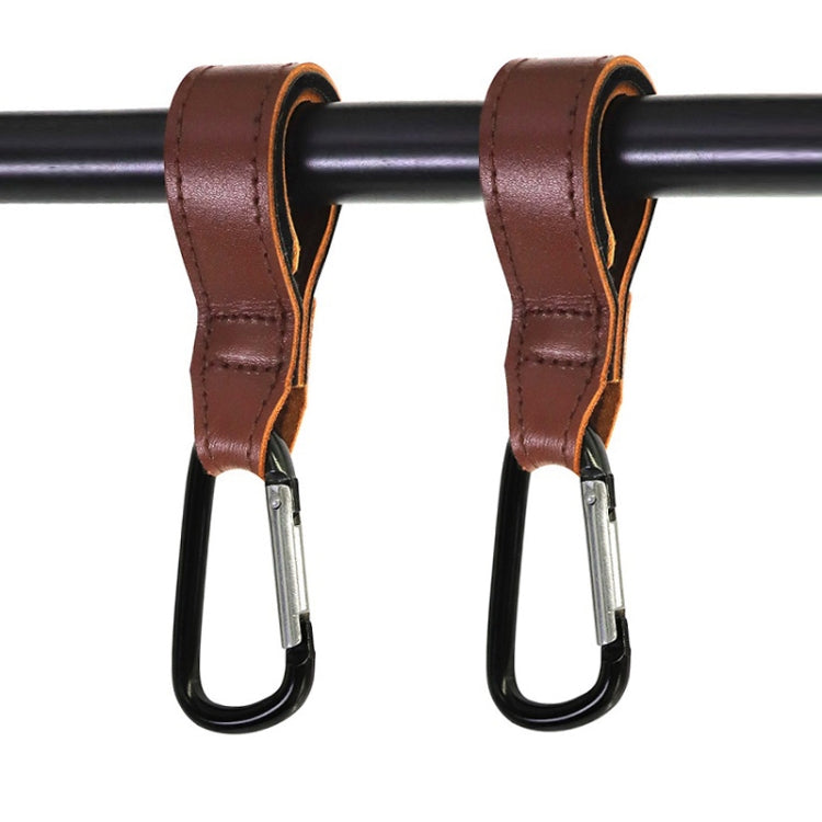 2 PCS Baby Stroller Convenient Carabiner Hook, Brown, Black Brown