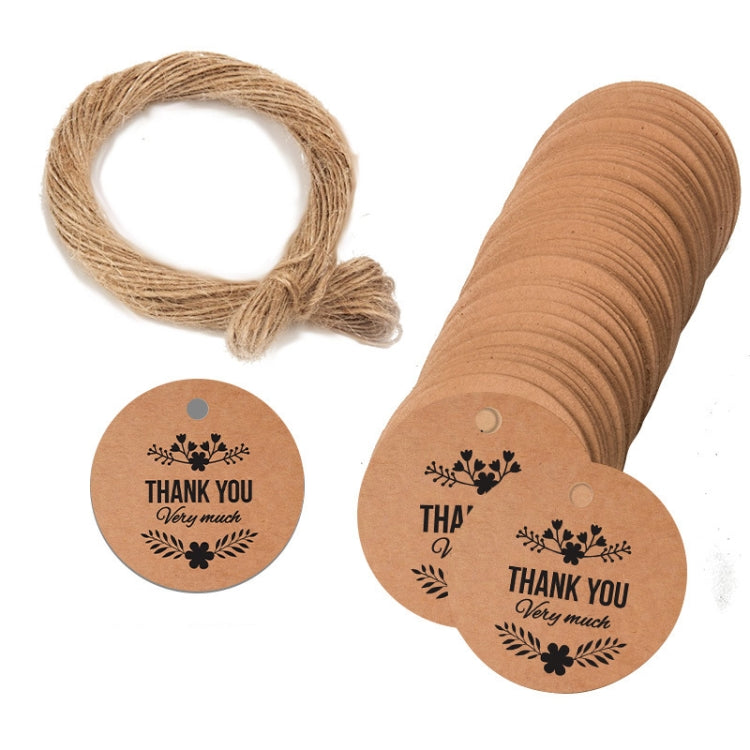 100pcs /Pack Kraft Paper Gift Tag With 20m Hemp Rope, L-01, L-02, L-03, L-04, L-05, L-06, L-07, L-08, L-09, L-10, L-11, L-12, L-13, L-14 L-04
