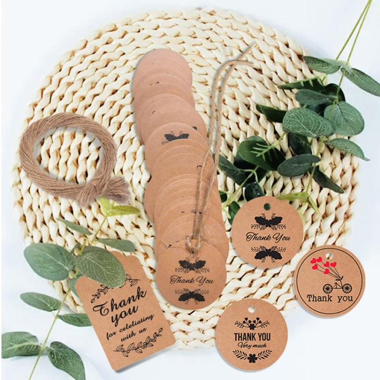 100pcs /Pack Kraft Paper Gift Tag With 20m Hemp Rope, L-01, L-02, L-03, L-04, L-05, L-06, L-07, L-08, L-09, L-10, L-11, L-12, L-13, L-14