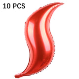 10 PCS 24 Inch S-Shaped Balloon Fish Tail Wavy Balloon Birthday Wedding Party Arrangement Balloon, Golden, Silver, Red, Rose Red, 24-inch Tiffany blue S-shaped, 24-inch purple S-shaped Red
