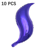 10 PCS 24 Inch S-Shaped Balloon Fish Tail Wavy Balloon Birthday Wedding Party Arrangement Balloon, Golden, Silver, Red, Rose Red, 24-inch Tiffany blue S-shaped, 24-inch purple S-shaped 24-inch purple S-shaped