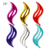 10 PCS 24 Inch S-Shaped Balloon Fish Tail Wavy Balloon Birthday Wedding Party Arrangement Balloon, Golden, Silver, Red, Rose Red, 24-inch Tiffany blue S-shaped, 24-inch purple S-shaped