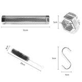 12 Inch Stainless Steel 304 Smoked Tube BBQ Box Outdoor Cold Smoke Box,Style:, Only Tube, Tube + Brush + Hook