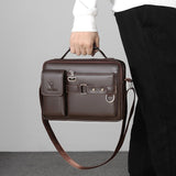 WEIXIER D235 Men Shoulder Bag Portable PU Leather Handbag