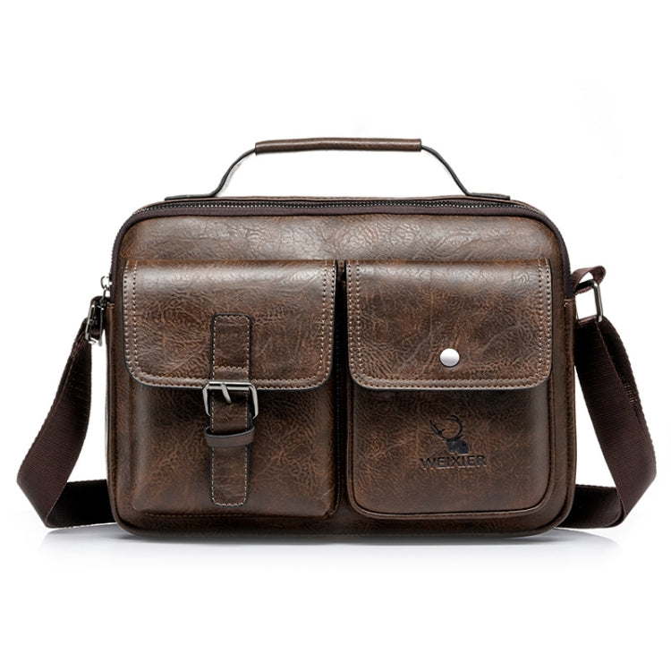 WEIXIER 9558 Large Capacity Men Bag Retro Shoulder Bag, Black, Light Brown, Dark Brown Dark Brown