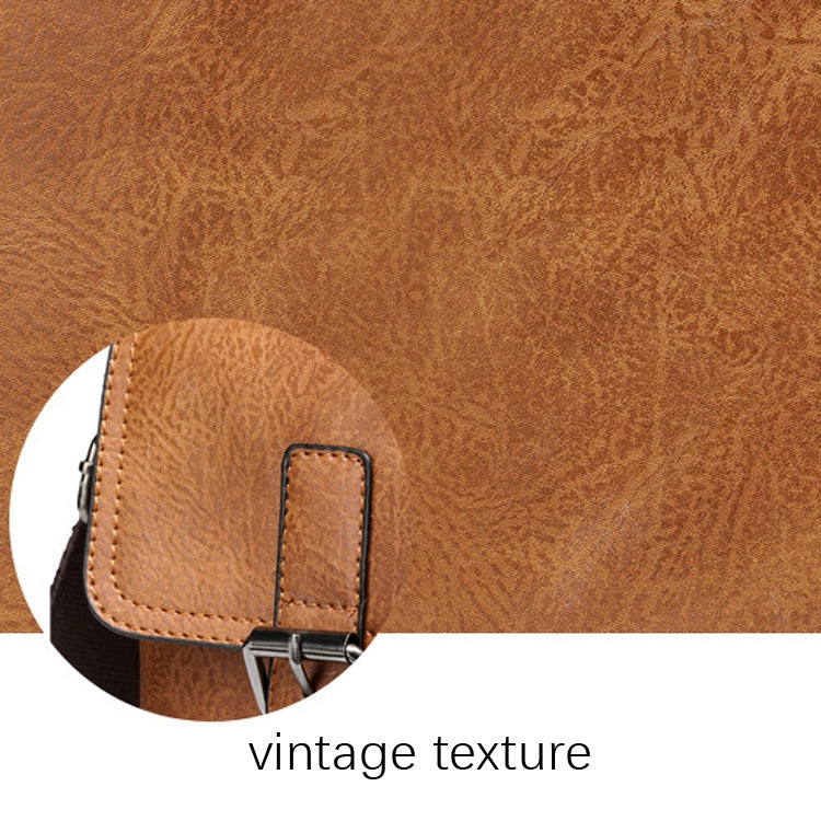 WEIXIER 9558 Large Capacity Men Bag Retro Shoulder Bag, Black, Light Brown, Dark Brown