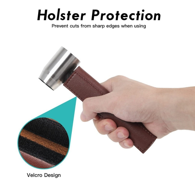 Woodworking Hand Drill Outdoor Survival Drill Hand Screw Drill, With PU Leather Case (Gray), With Cowhide Case (Brown)