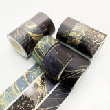 3 Rolls / Set 8958 5m Paper Bronzing Wallet Tape Set, Marble, Water Ripple, Gilt Pattern, Three-color Plaid, Star Sea, Cloud Pattern, Broken Leaves Pattern, Treasure Phase Pattern Gilt Pattern