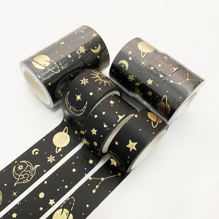 3 Rolls / Set 8958 5m Paper Bronzing Wallet Tape Set, Marble, Water Ripple, Gilt Pattern, Three-color Plaid, Star Sea, Cloud Pattern, Broken Leaves Pattern, Treasure Phase Pattern Star Sea