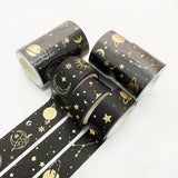 3 Rolls / Set 8958 5m Paper Bronzing Wallet Tape Set, Marble, Water Ripple, Gilt Pattern, Three-color Plaid, Star Sea, Cloud Pattern, Broken Leaves Pattern, Treasure Phase Pattern Star Sea