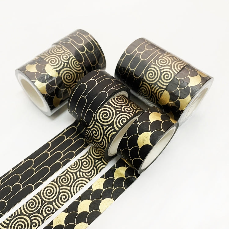 3 Rolls / Set 8958 5m Paper Bronzing Wallet Tape Set, Marble, Water Ripple, Gilt Pattern, Three-color Plaid, Star Sea, Cloud Pattern, Broken Leaves Pattern, Treasure Phase Pattern Cloud Pattern