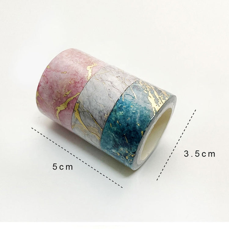 3 Rolls / Set 8958 5m Paper Bronzing Wallet Tape Set, Marble, Water Ripple, Gilt Pattern, Three-color Plaid, Star Sea, Cloud Pattern, Broken Leaves Pattern, Treasure Phase Pattern