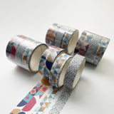 3 Sets/9 Rolls 4585 3m Paper Bronzing Hand Account Tape Set, Rainbow Geometry, Emerald Green, Flower Leaves, Blues, Golden, Magic, Graffiti, Small Latches, Small Bits, Starry Sky Rainbow Geometry