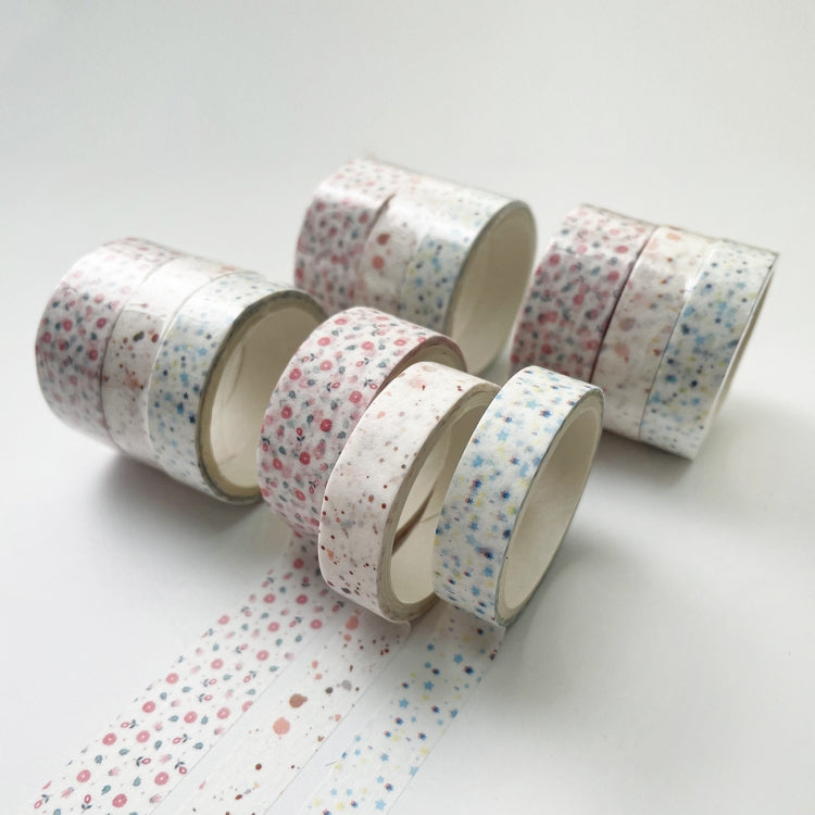 3 Sets/9 Rolls 4585 3m Paper Bronzing Hand Account Tape Set, Rainbow Geometry, Emerald Green, Flower Leaves, Blues, Golden, Magic, Graffiti, Small Latches, Small Bits, Starry Sky Small Bits