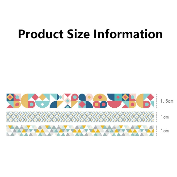 3 Sets/9 Rolls 4585 3m Paper Bronzing Hand Account Tape Set, Rainbow Geometry, Emerald Green, Flower Leaves, Blues, Golden, Magic, Graffiti, Small Latches, Small Bits, Starry Sky