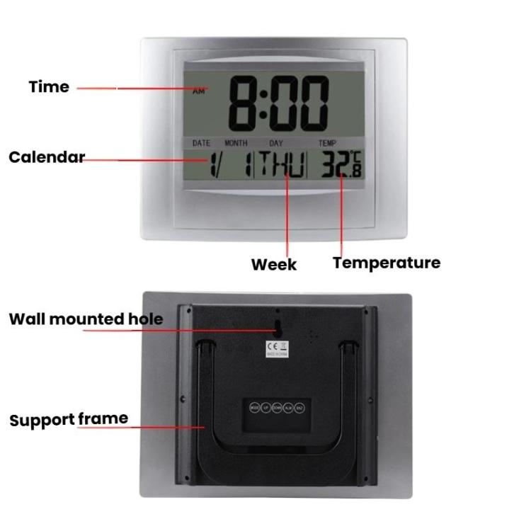 Home Big Screen Display Digital Electronic Wall Clock Living Room Temperature Clock, Anniversary Alarm