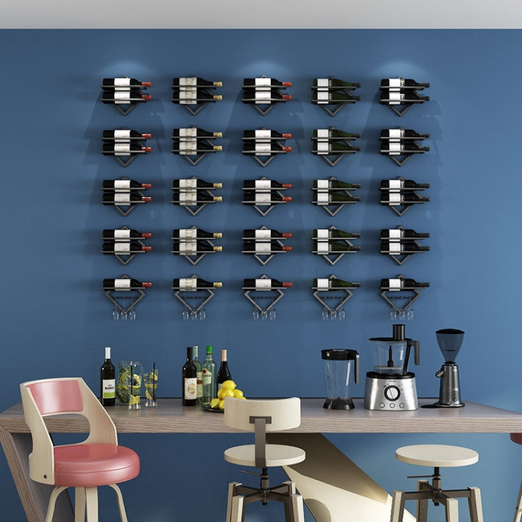 Wall Mounted Wine Rack Kitchen Dining Room Hanging Wine Glass Wine Bottle Rack, Wine Bottle, Hanging Cup