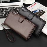 Baellerry Casual Wallet Long Clutch Tri-fold Wallet Multifunctional Phone Bag For Men, Brown, Black