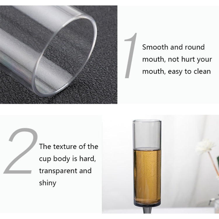 165ml Household Acrylic Champagne Glasses, Black, Transparent