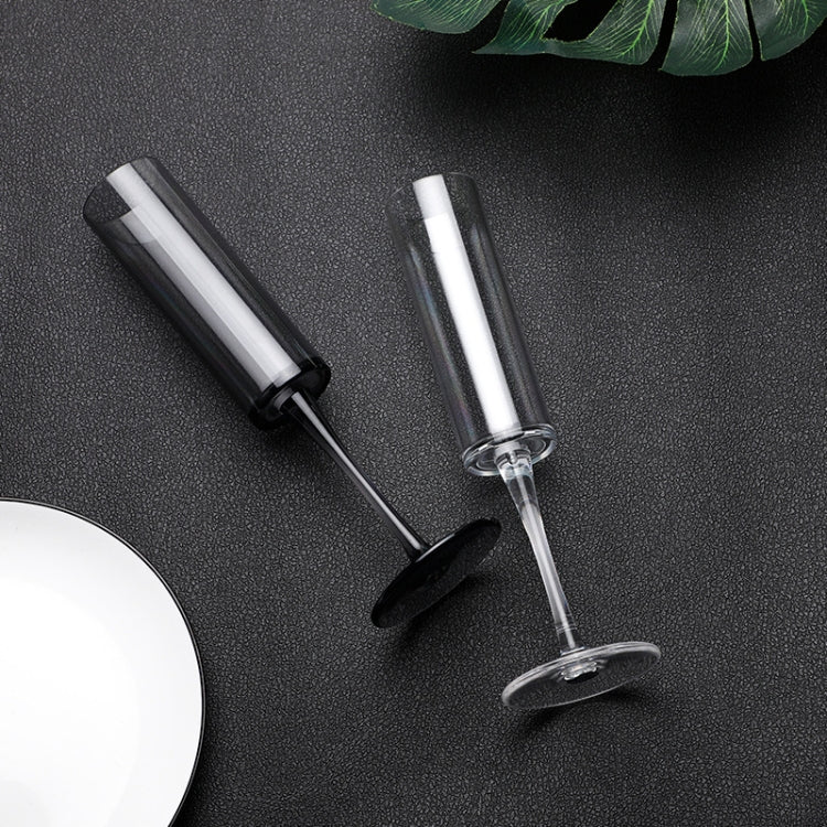 165ml Household Acrylic Champagne Glasses, Black, Transparent