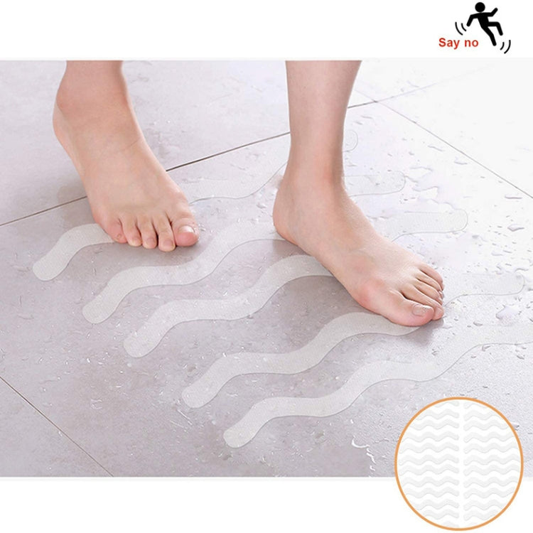 24pcs /Bag Wavy Shaped Safety Bathtub Non-Slip Sticker, 1.3 x 18cm