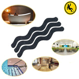 24pcs /Bag Wavy Shaped Gravel Pattern Bathtub Non-Slip Sticker, 1.3 x 18cm 1.3 x 18cm Black