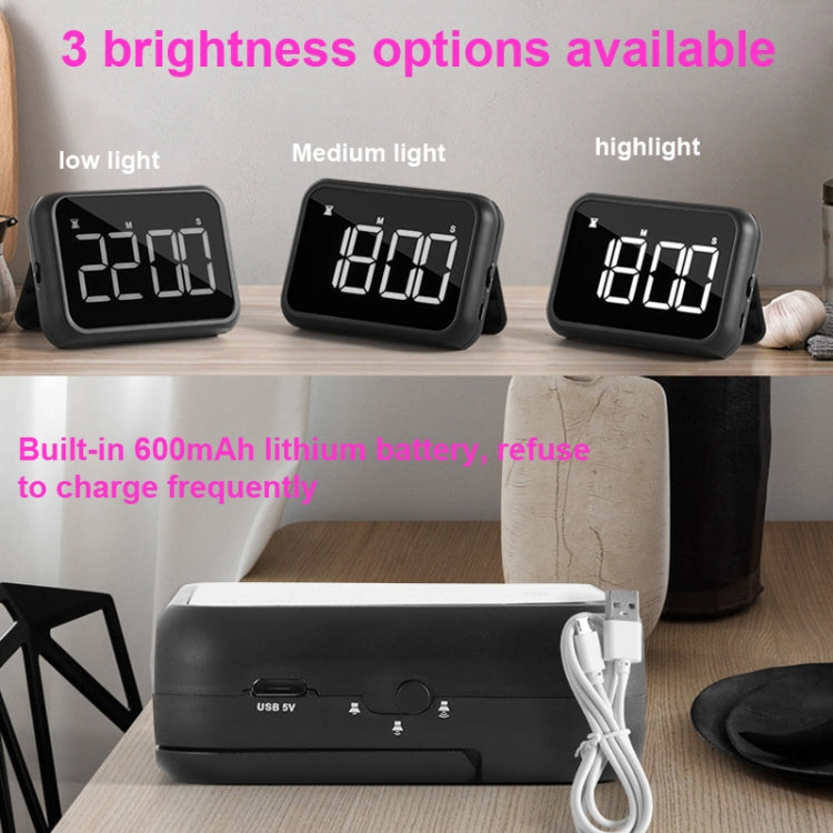Rechargeable Large Screen LCD Electronic Timing Reminder Alarm Clock Kitchen Baking Timer, Baking Timer