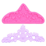 Retro Embossed Fondant Chocolate Cake Silicone Mold, Grey, Pink
