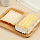 Transparent Large Capacity Butter Cut Storage Box, Butter Cutter Box (White)