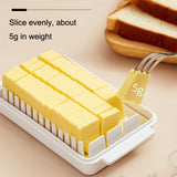 Transparent Large Capacity Butter Cut Storage Box, Butter Cutter Box (White)