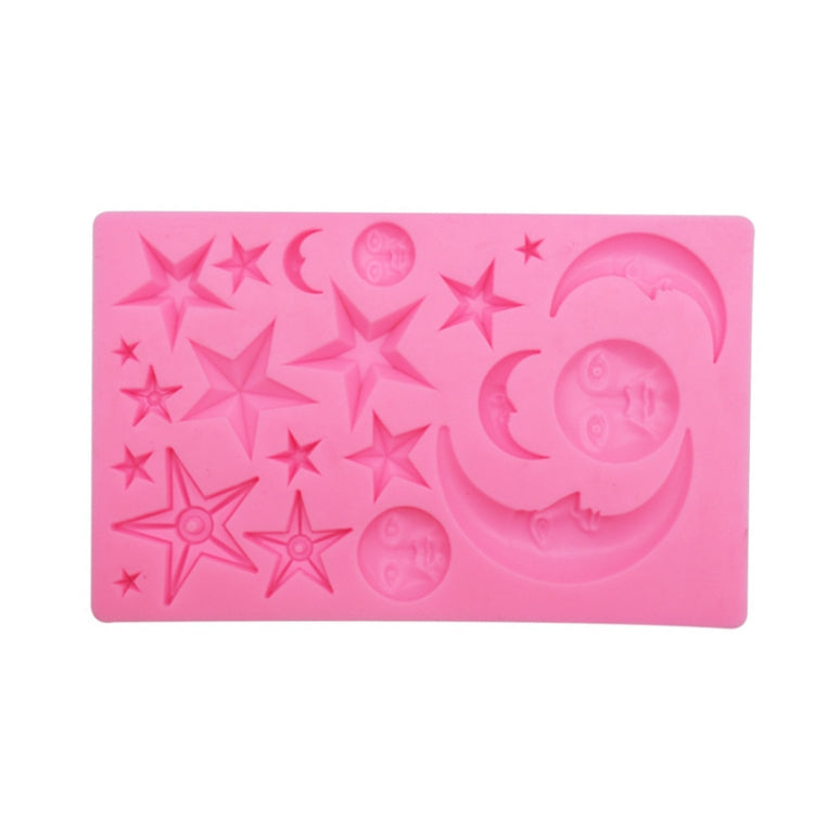 Star Moon Face Chocolate Clay DIY Silicone Mold, Pink, Gray