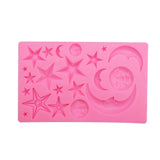 Star Moon Face Chocolate Clay DIY Silicone Mold, Pink, Gray