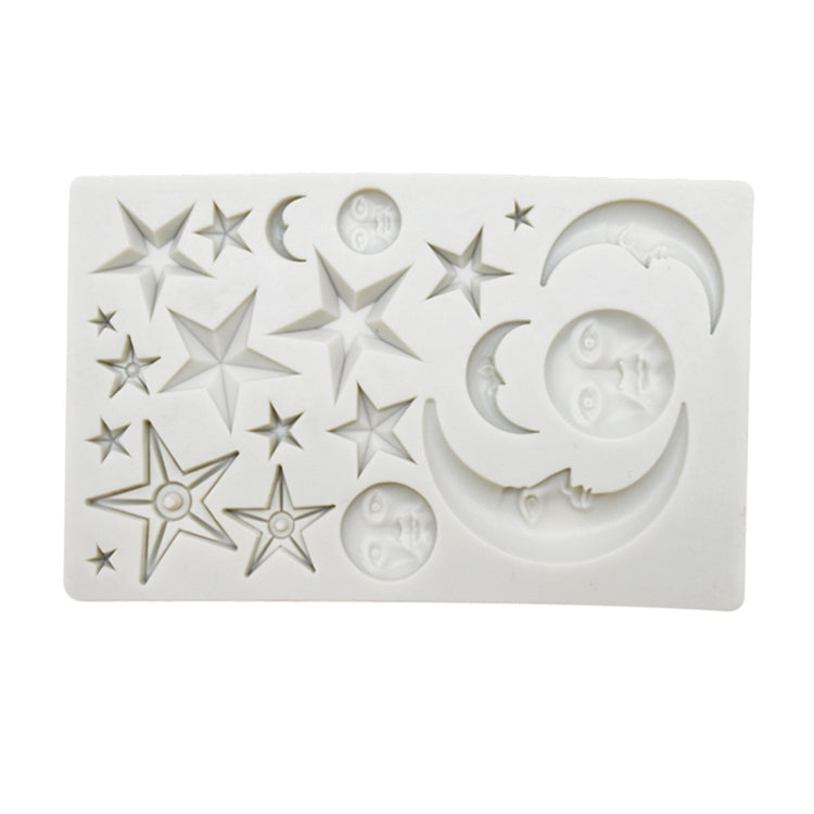 Star Moon Face Chocolate Clay DIY Silicone Mold, Pink, Gray