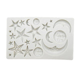 Star Moon Face Chocolate Clay DIY Silicone Mold, Pink, Gray