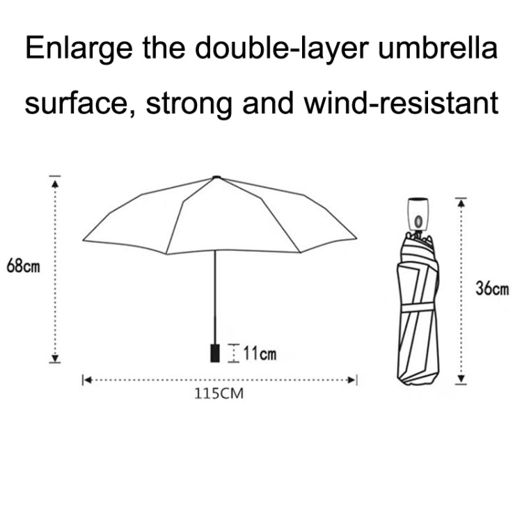 PARACHASE Ten-bone Double-layer Large Windproof Business Automatic Folding Umbrella, Grey, Black, Navy, Khaki