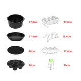 12 PCS/Set 7 Inch Air Fryer Baking Accessories Stainless Steel Set, 12 PCS/Set