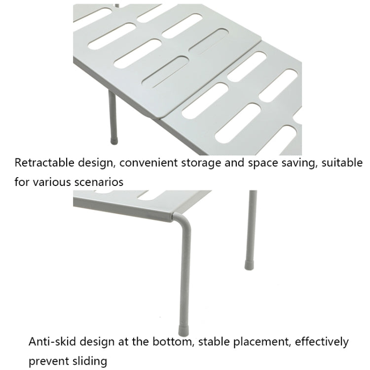 2460 Retractable Multifunctional Kitchen Shelf, White, Grey
