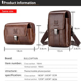 BULL CAPTAIN Multifunctional Leather Mobile Phone Small Waist Bag For Men, Horizontal Brown, Horizontal Black, Vertical Brown, Vertical Black