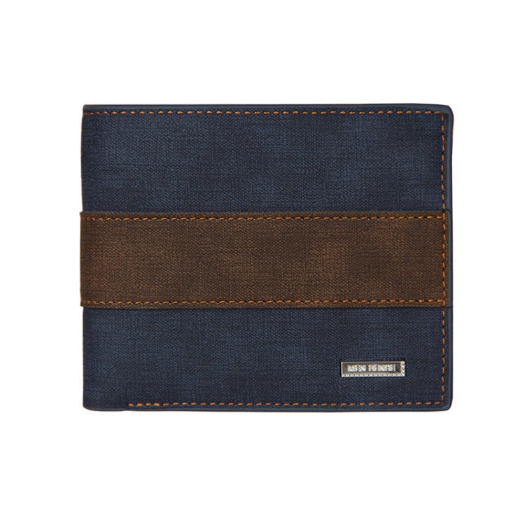 MenBense Large Capacity Short Multi-Card Matte Wallet, Blue, Black, Dark Brown, Light Brown