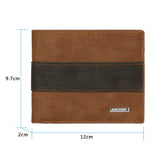 MenBense Large Capacity Short Multi-Card Matte Wallet, Blue, Black, Dark Brown, Light Brown