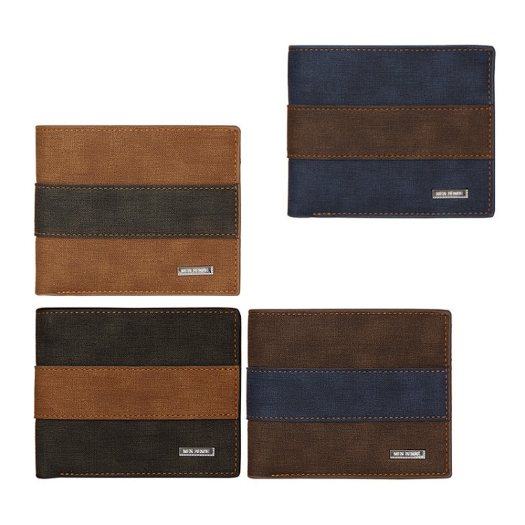 MenBense Large Capacity Short Multi-Card Matte Wallet, Blue, Black, Dark Brown, Light Brown