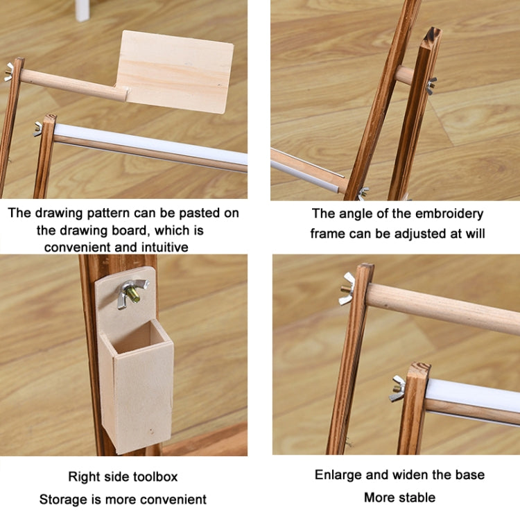 Benchtop Pine Adjustable Cross Stitch Stand, Normal Color, Baked Color