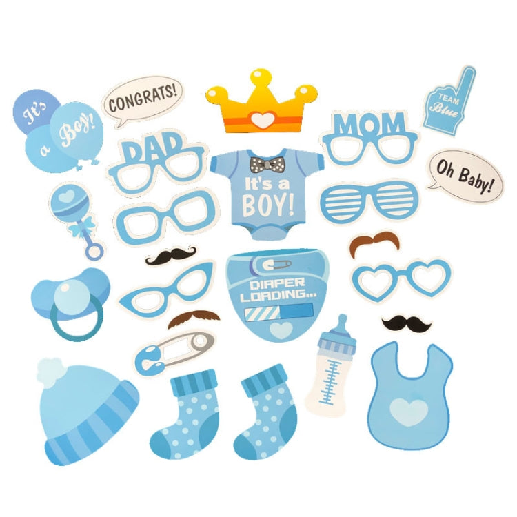 3 Sets Baby Birthday Party Gender Reveal Stickers Photo Props, 30PCS/Set Boy Girl Suit, 25PCS/Set Boys Suit, 25PCS/Set Girls Suit 25PCS Set Boys Suit
