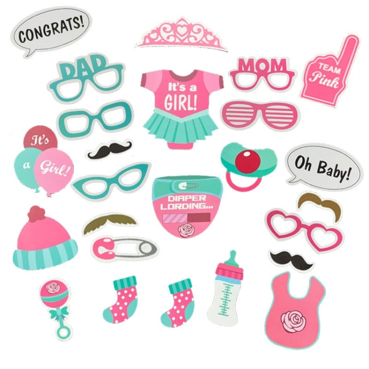3 Sets Baby Birthday Party Gender Reveal Stickers Photo Props, 30PCS/Set Boy Girl Suit, 25PCS/Set Boys Suit, 25PCS/Set Girls Suit 25PCS Set Girls Suit