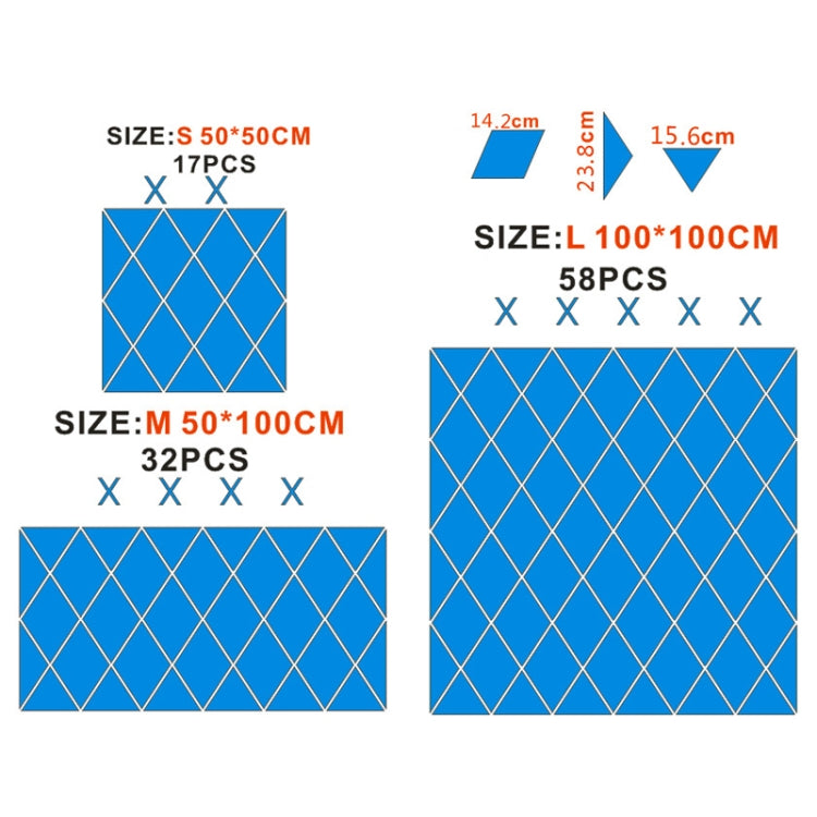 Rhombus Stitching Background Acrylic Mirror Decorative Stickers, Golden Small, Golden Medium, Golden Large, Silver Small, Silver Medium, Silver Large, Black Small, Black Medium, Black Large, Brown Small, Brown Medium, Brown Large, Blue Small, Blue Medi...